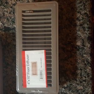 Atlus 4" x 10" floor register/ diffuser w/ Louvered design brown new w tags